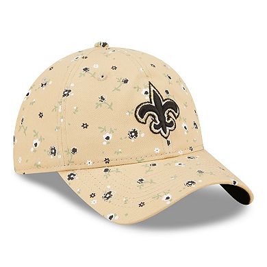 Women's New Era Gold New Orleans Saints  Floral 9TWENTY Adjustable Hat