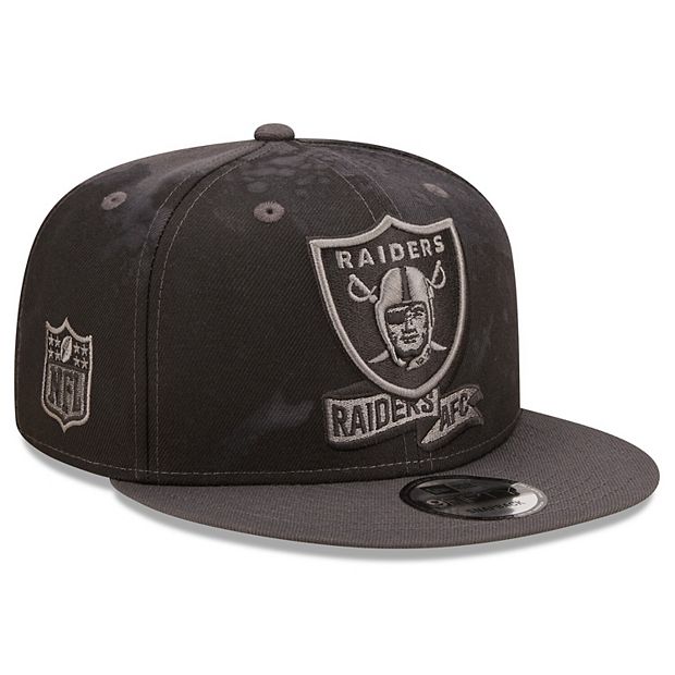 Men's New Era Gray Las Vegas Raiders Ink Dye Tonal 2022 Sideline 9FIFTY  Snapback Hat