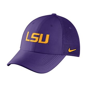 Men's Nike Purple LSU Tigers Legacy91 Meshback Swoosh Performance Flex Hat