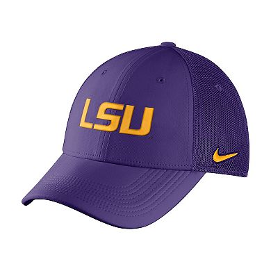 Men's Nike Purple LSU Tigers Legacy91 Meshback Swoosh Performance Flex Hat