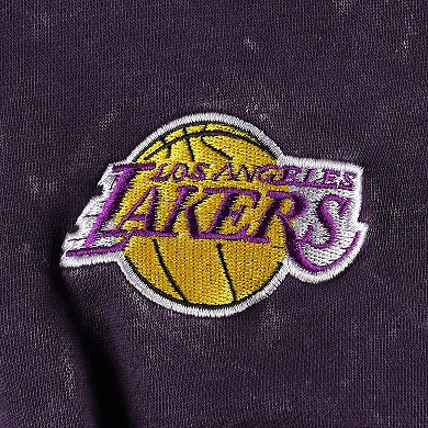 Unisex The Wild Collective Purple Los Angeles Lakers Tonal Acid Wash Pullover Hoodie