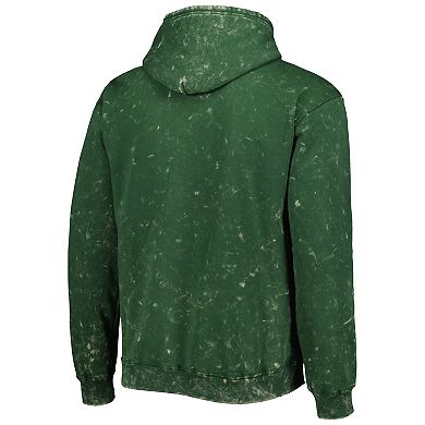 Unisex The Wild Collective Hunter Green Milwaukee Bucks Tonal Acid Wash Pullover Hoodie