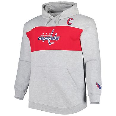 Men's Alexander Ovechkin Heather Gray Washington Capitals Big & Tall Player Pullover Hoodie