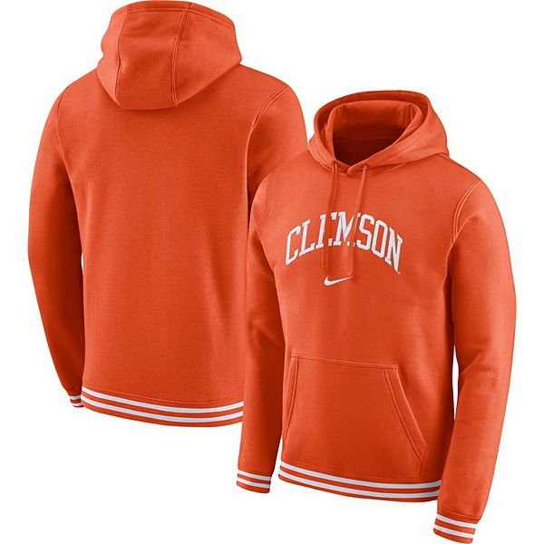 Men's Nike Orange Clemson Tigers Sketch Retro Pullover Hoodie