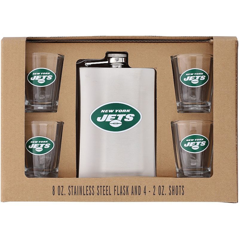 New York Jets 8oz. Stainless Steel Flask & 2oz. Shot Glass Set, Multicolor