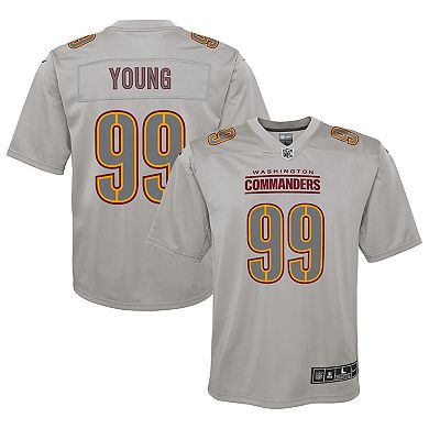 Youth Nike Chase Young Gray Washington Commanders Atmosphere Fashion Game Jersey