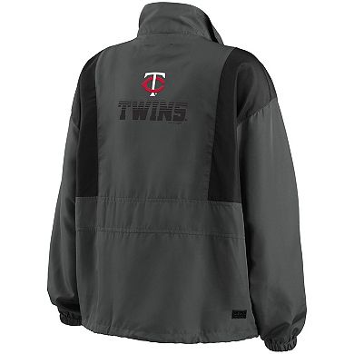 Women's WEAR by Erin Andrews Charcoal Minnesota Twins Packable Half-Zip Jacket