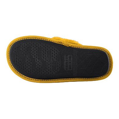 Women's FOCO Gold Los Angeles Chargers Two-Tone Crossover Faux Fur Slide Slippers