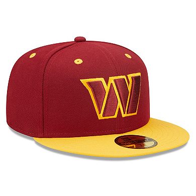 Men's New Era Burgundy/Gold Washington Commanders Flipside 2Tone 59FIFTY Fitted Hat