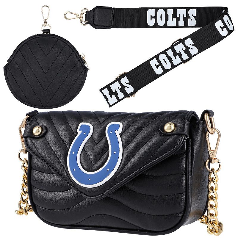 Womens Cuce Indianapolis Colts Vegan Leather Strap Bag, Multicolor