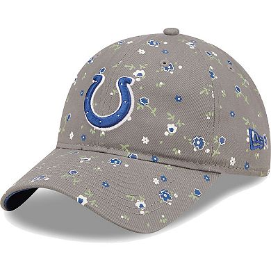 Women's New Era Graphite Indianapolis Colts  Floral 9TWENTY Adjustable Hat