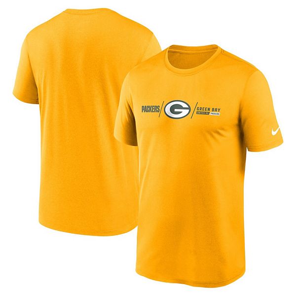 Men's Nike Gold Green Bay Packers Horizontal Lockup Legend Performance ...