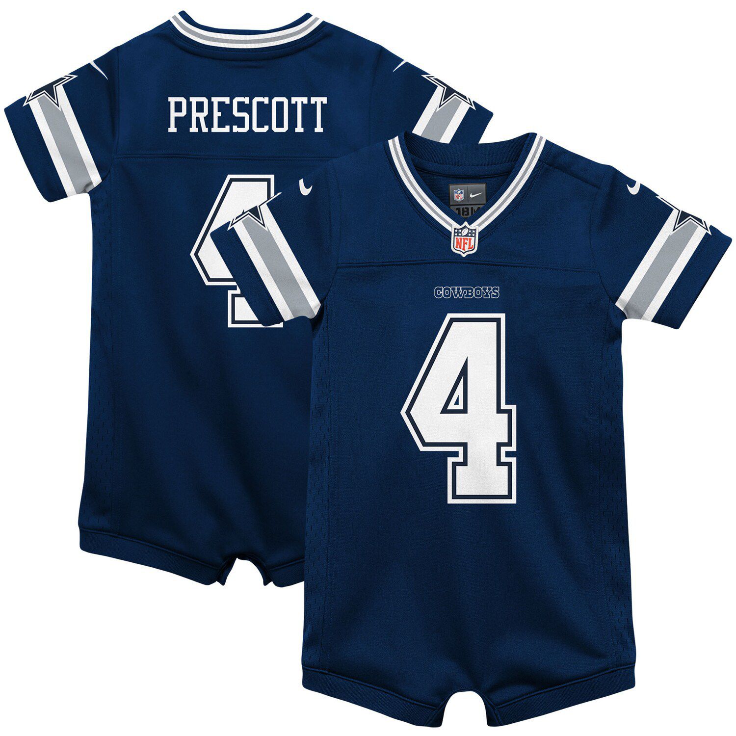 Infant Dallas Cowboys Dak Prescott Nike Navy Game Jersey Romper