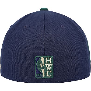 Men's Mitchell & Ness Navy/Green New Jersey Nets 35th Anniversary Hardwood Classics Grassland Fitted Hat