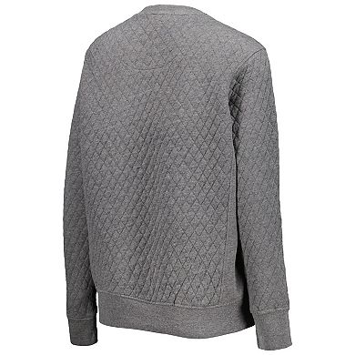 Women's Pressbox Heather Charcoal Texas Tech Red Raiders Moose Quilted Pullover Sweatshirt