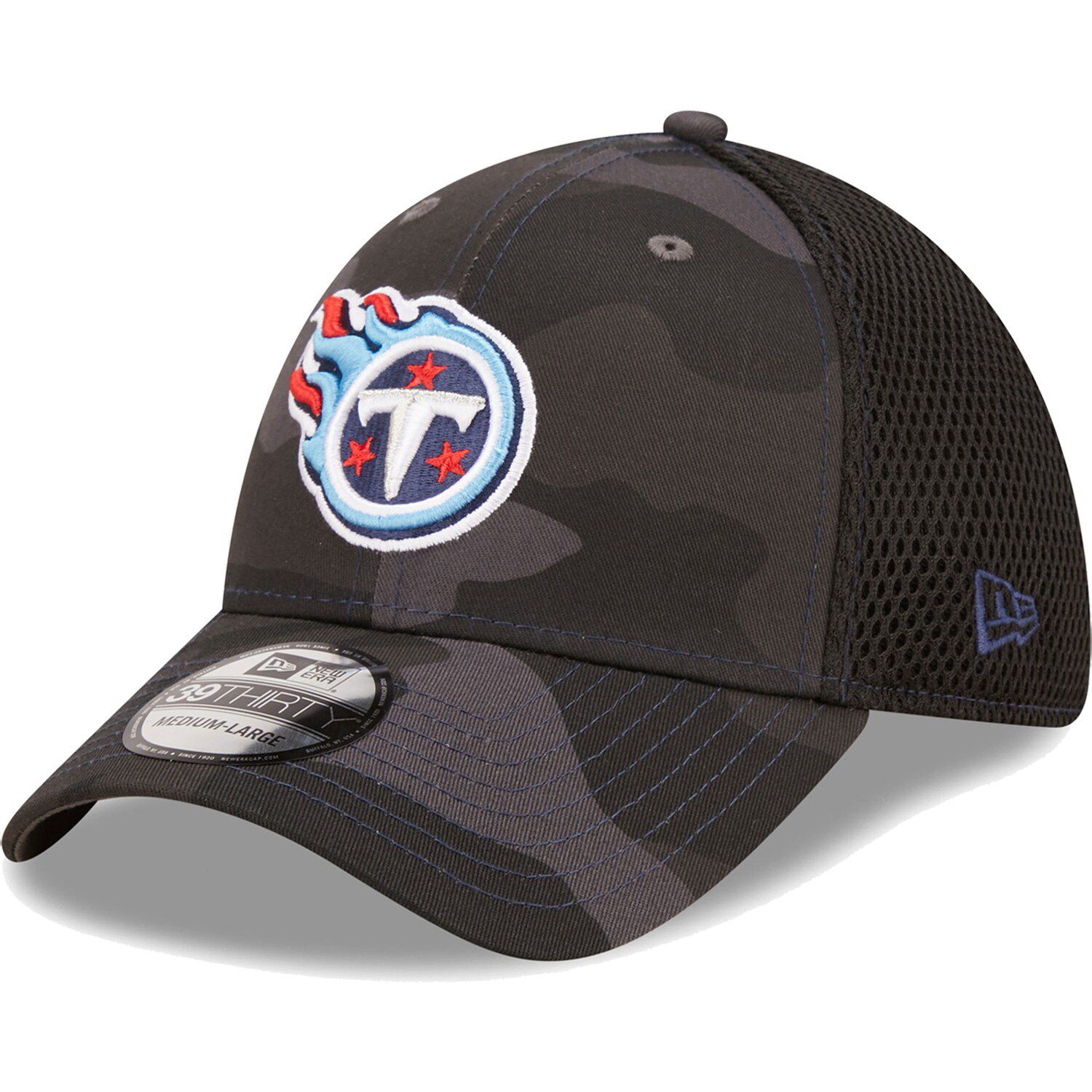 Tennessee Titans Hat New Era Men L XL Black Blue 39Thirty Acrylic