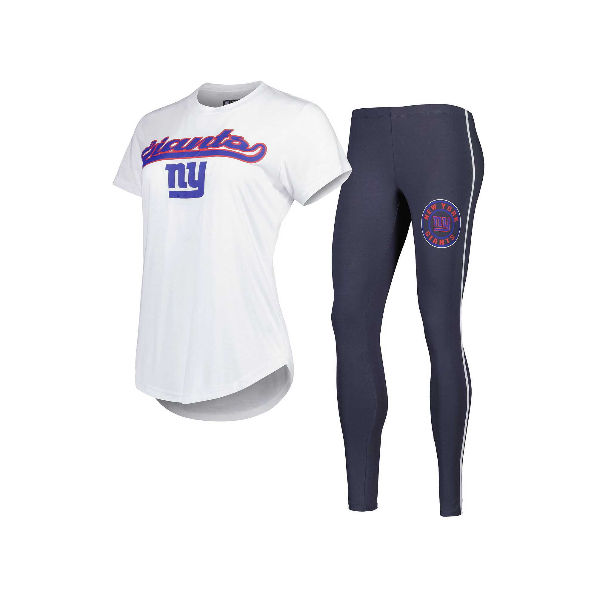 Womens Concepts Sport White/Charcoal New York Giants Sonata T-Shirt & Legg