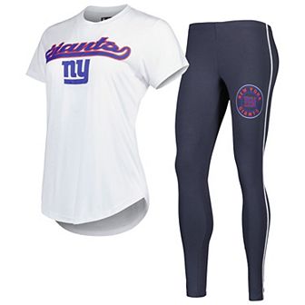 Women's Concepts Sport White/Charcoal New York Giants Sonata T-Shirt & Leggings Sleep Set