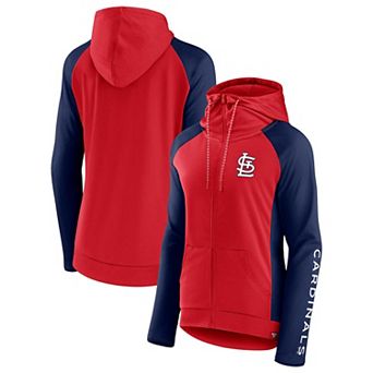 Women's Fanatics Branded Red/Navy St. Louis Cardinals Iconic Raglan Full-Zip Hoodie