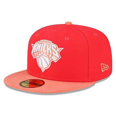 Men's New Era Red/Peach New York Knicks Tonal 59FIFTY Fitted Hat