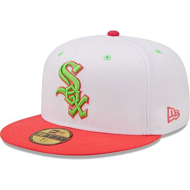 Men's New Era White/Coral Chicago White Sox 2003 MLB All-Star Game Strawberry Lolli 59FIFTY Fitted Hat