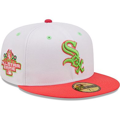Men's New Era White/Coral Chicago White Sox 2003 MLB All-Star Game Strawberry Lolli 59FIFTY Fitted Hat