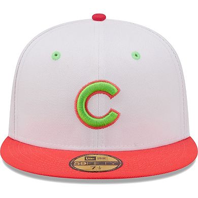Men's New Era White/Coral Chicago Cubs 1990 MLB All-Star Game Strawberry Lolli 59FIFTY Fitted Hat