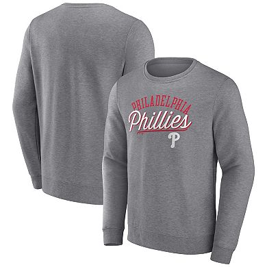 Men's Fanatics Branded Heather Gray Philadelphia Phillies Simplicity Pullover Sweatshirt