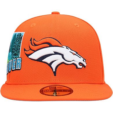 Men's New Era Orange Denver Broncos Stateview 59FIFTY Fitted Hat