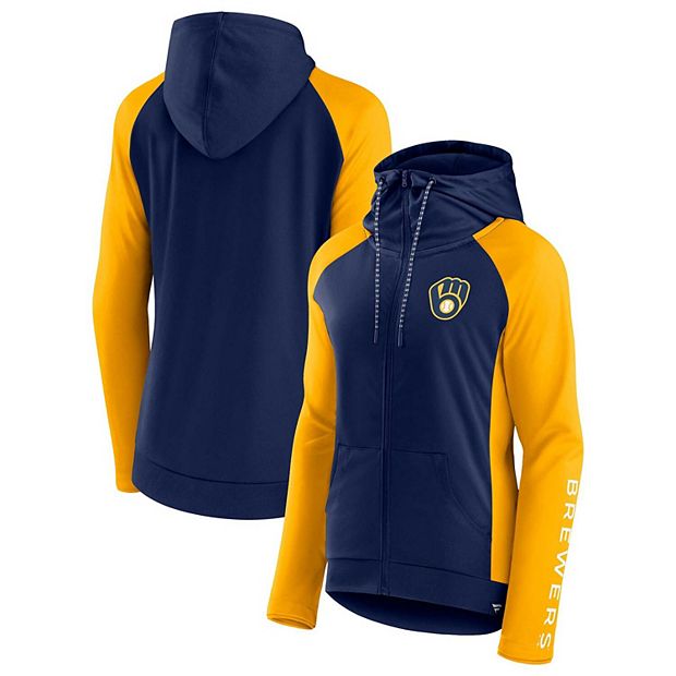 Women's Navy Milwaukee Brewers Plus Size Cloud Pullover Hoodie