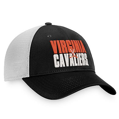 Men's Top of the World Black/White Virginia Cavaliers Stockpile Trucker Snapback Hat