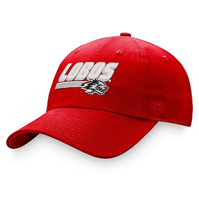Men's Top of the World Red New Mexico Lobos Slice Adjustable Hat