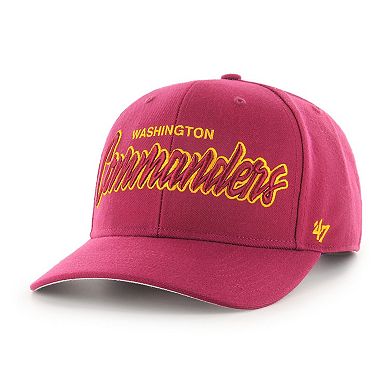 Men's '47 Burgundy Washington Commanders Street Script MVP Snapback Hat