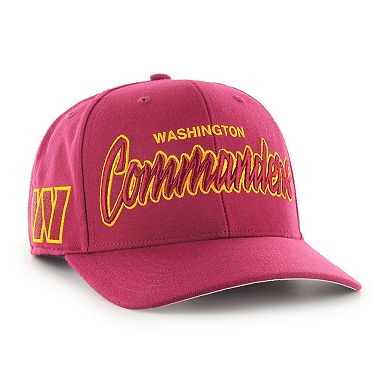 Men's '47 Burgundy Washington Commanders Street Script MVP Snapback Hat