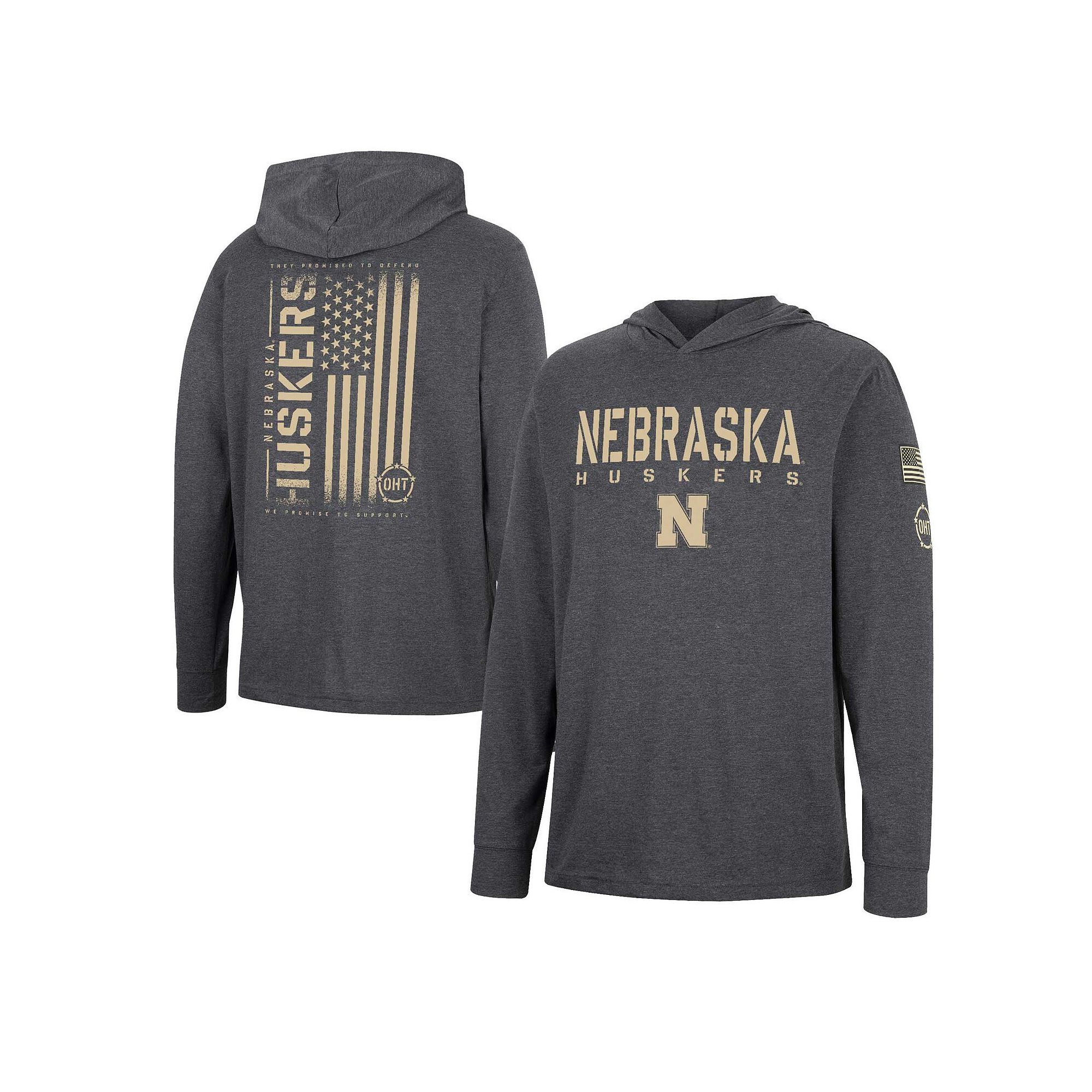 Mens Colosseum Charcoal Nebraska Huskers Team OHT Military Appreciation Ho