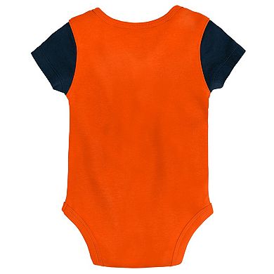 Newborn & Infant Orange/Navy Denver Broncos Little Champ Three-Piece Bodysuit Bib & Booties Set