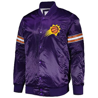 Men's Starter Purple Phoenix Suns Pick & Roll Satin Full-Snap Varsity Jacket