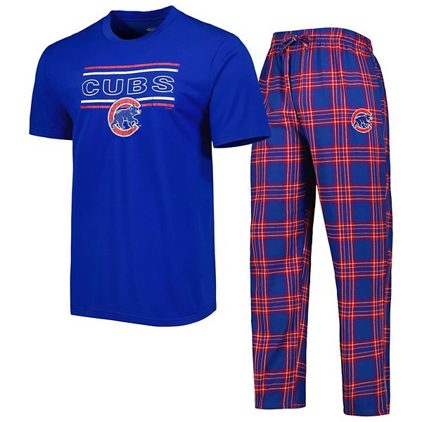 Men's Concepts Sport Royal/Red Chicago Cubs Badge T-Shirt & Pants Sleep Set