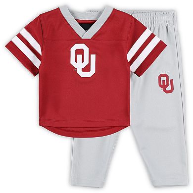 Toddler Crimson/Gray Oklahoma Sooners Red Zone Jersey & Pants Set