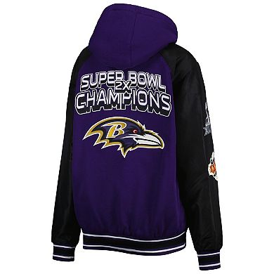Men's G-III Sports by Carl Banks Purple Baltimore Ravens Defender Raglan Full-Zip Hoodie Varsity Jacket