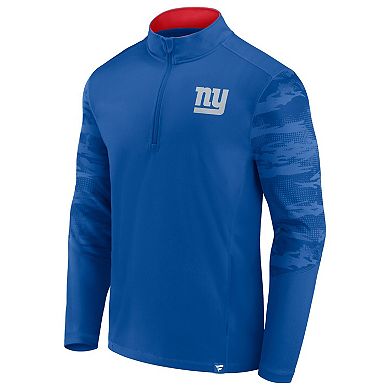 Men's Fanatics Branded Royal New York Giants Ringer Quarter-Zip Jacket