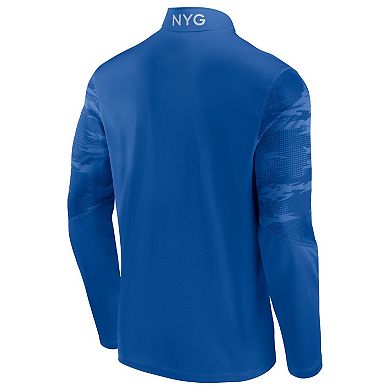 Men's Fanatics Branded Royal New York Giants Ringer Quarter-Zip Jacket