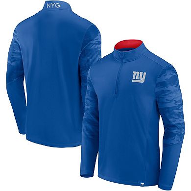 Men's Fanatics Branded Royal New York Giants Ringer Quarter-Zip Jacket