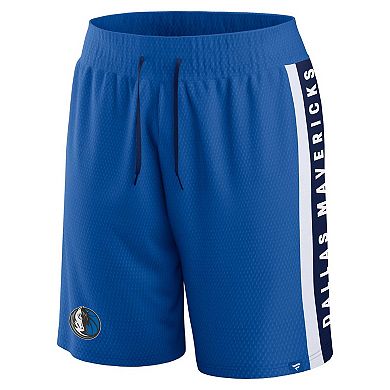 Men's Fanatics Branded Blue Dallas Mavericks Referee Iconic Mesh Shorts