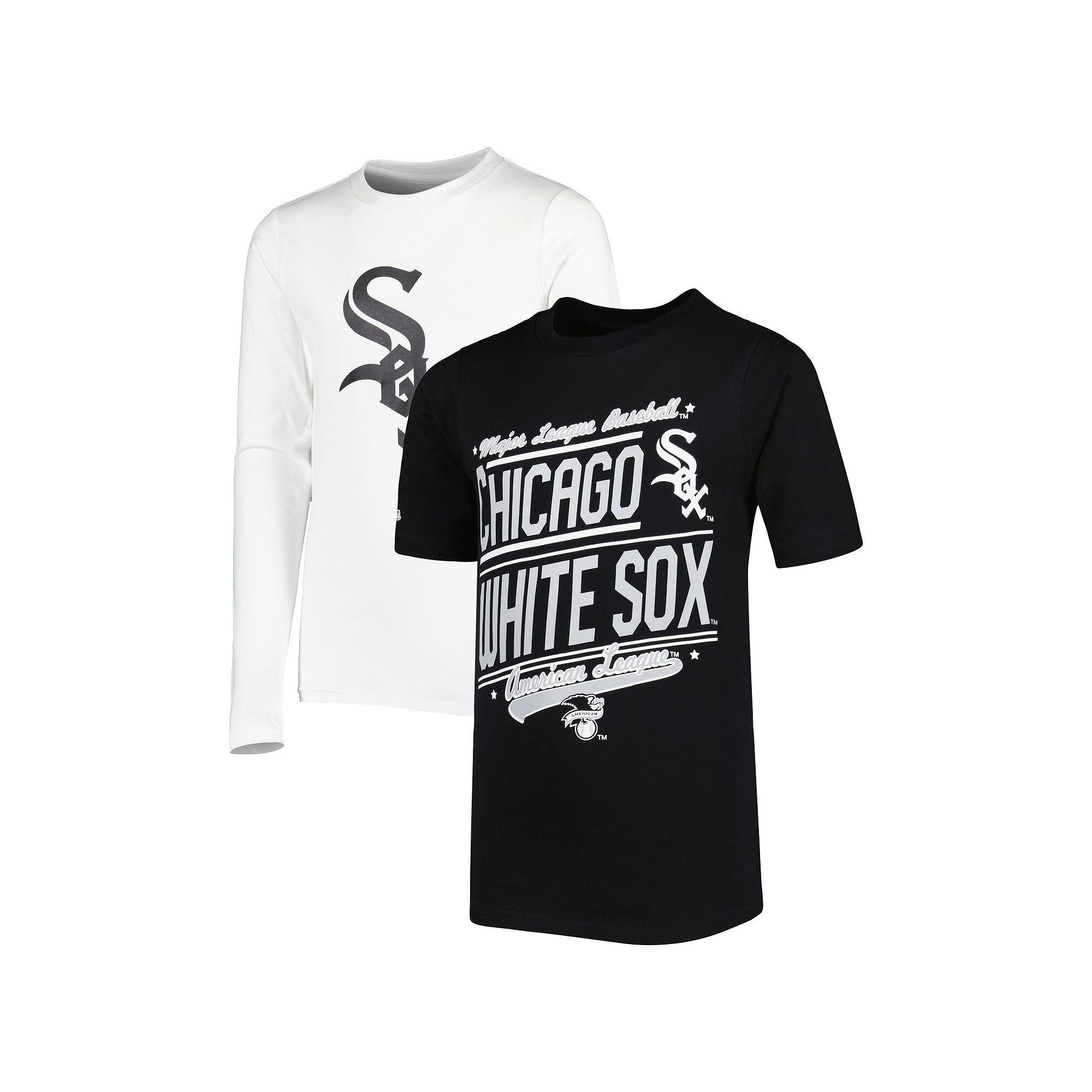 Youth Stitches Black/White Chicago White Sox Combo T-Shirt Set, Boys, Size