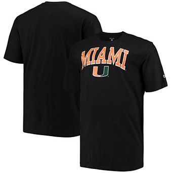 Men's Champion Black Miami Hurricanes Big & Tall Arch Over Wordmark T-Shirt