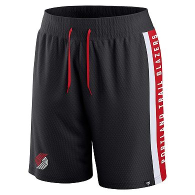 Men's Fanatics Branded Black Portland Trail Blazers Referee Iconic Mesh Shorts