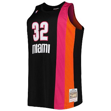 Men's Mitchell & Ness Shaquille O'Neal Black Miami Heat Big & Tall Hardwood Classics 2005-06 Swingman Jersey