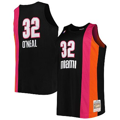 Men's Mitchell & Ness Shaquille O'Neal Black Miami Heat Big & Tall Hardwood Classics 2005-06 Swingman Jersey