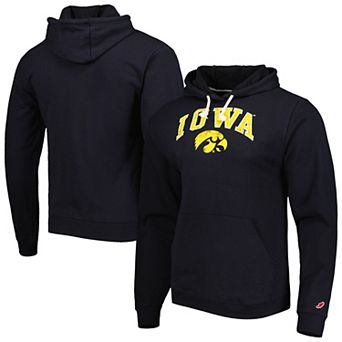 Men's League Collegiate Wear Black Iowa Hawkeyes Arch Essential Fleece Pullover Hoodie
